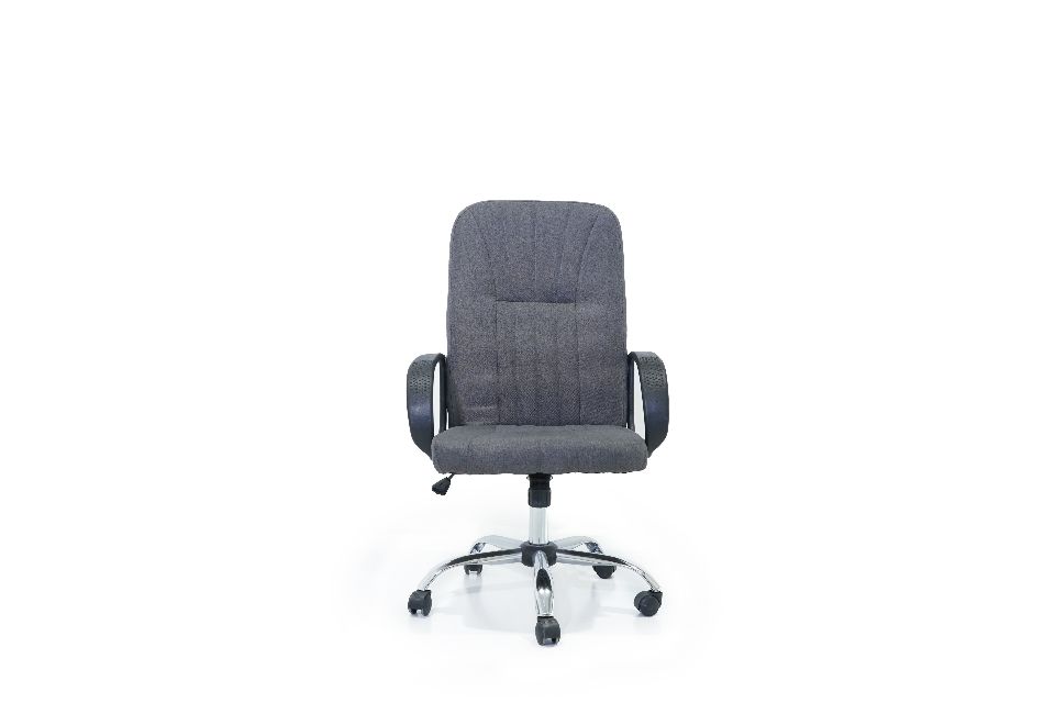 High Back Executive Swivel Office Chair in Gray Fabric with Arms by Flash Furniture