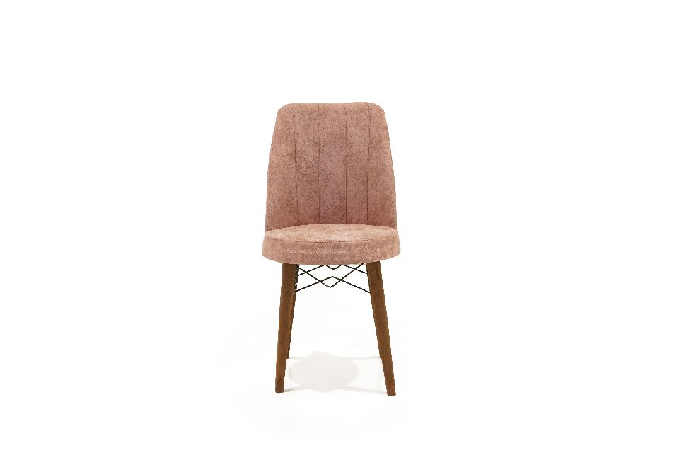 Velvet Living Room Chairs with Wooden Style Sturdy Wooden Legs, Peach