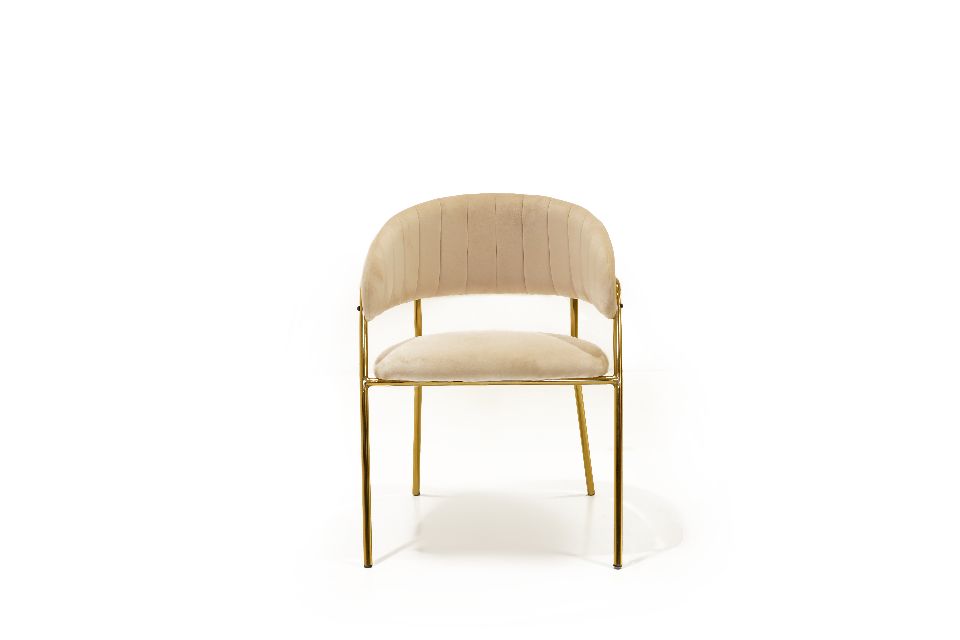 Chair with Armrest Belle Velvet Cream