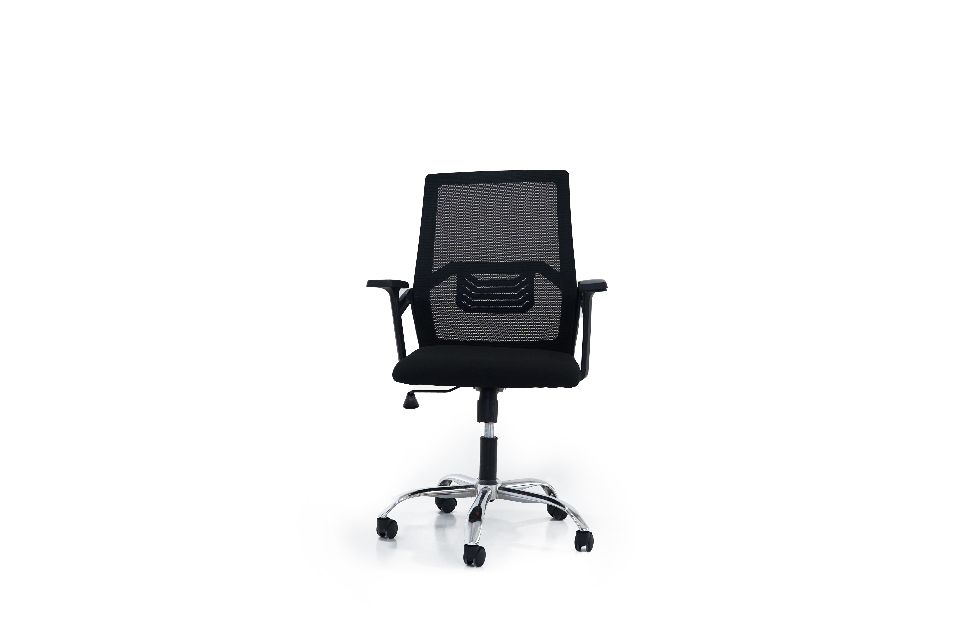 LOW BACK-mesh office computer swivel chair with fabric seat black