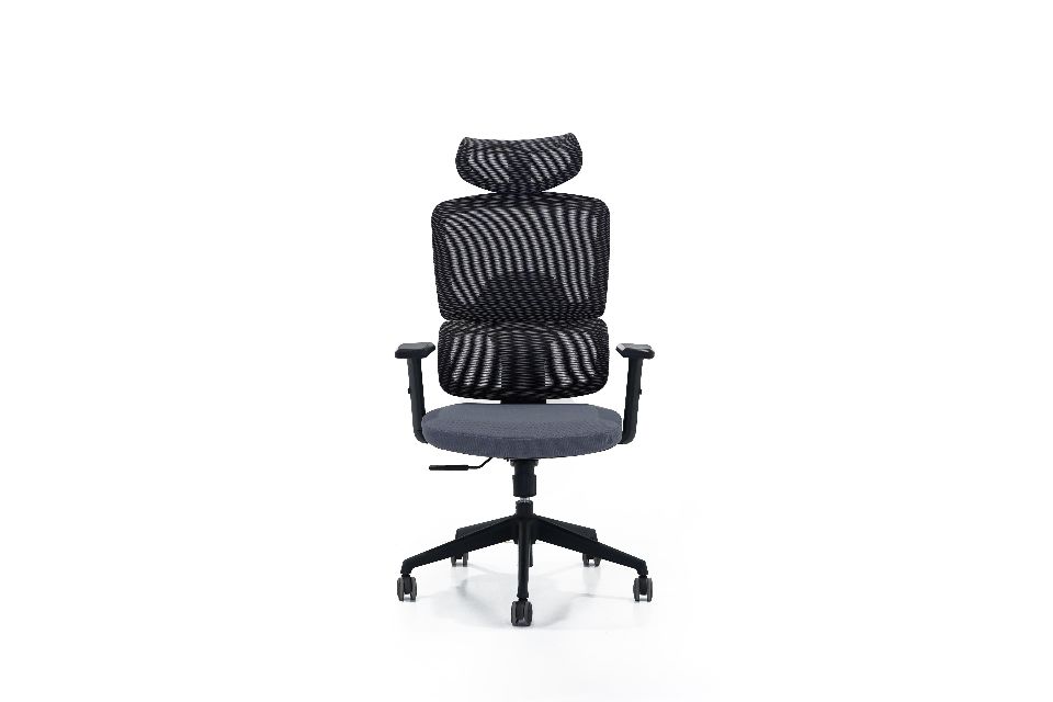 HIGH BACK-office chair lumbar support - grey & black