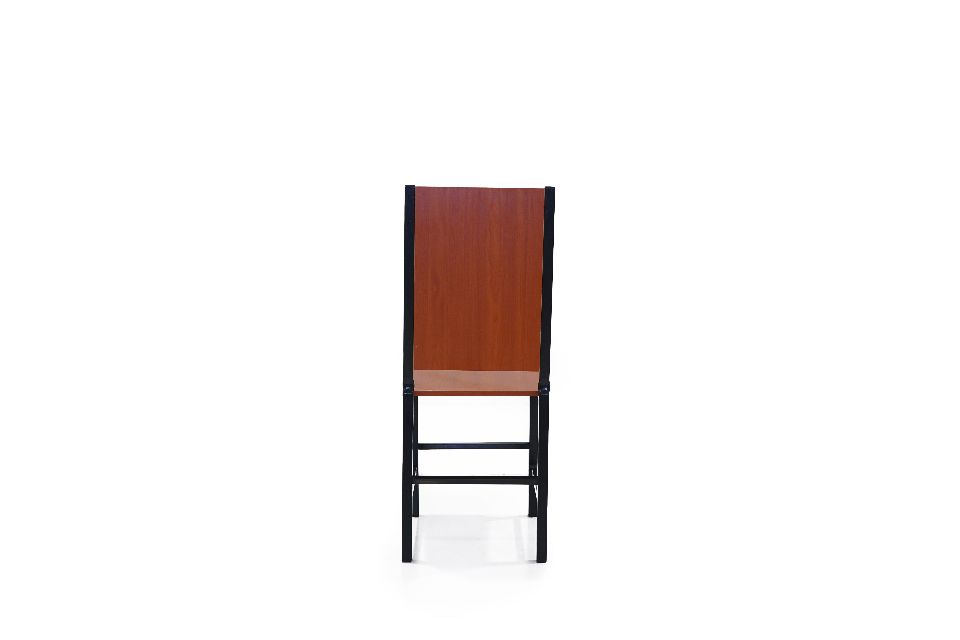 Brown Dining Chair with Backrest Wooden Chair for Kitchen