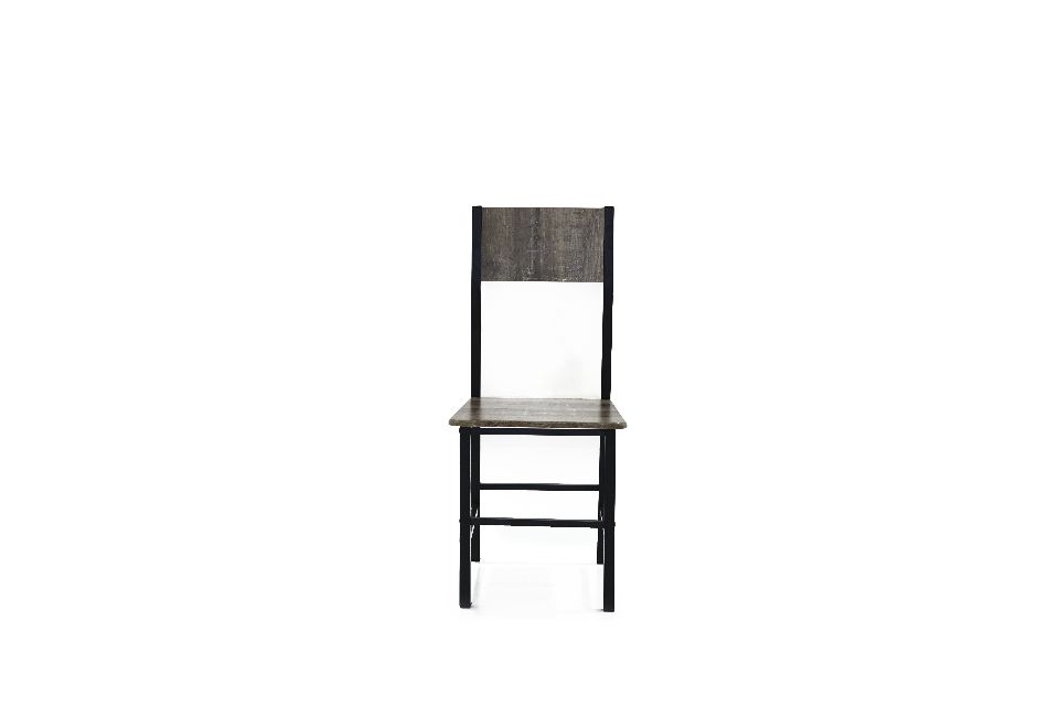 Grey Solid Wood Handmade Dining Chair With Steel Frame, for Dining Room, Living Room, Kitchen