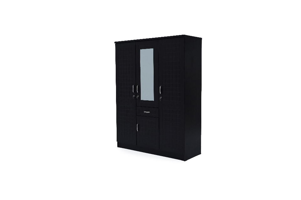 SAGUSTA-3 door wardrobe with 1 drawer and compartment comes with mirror