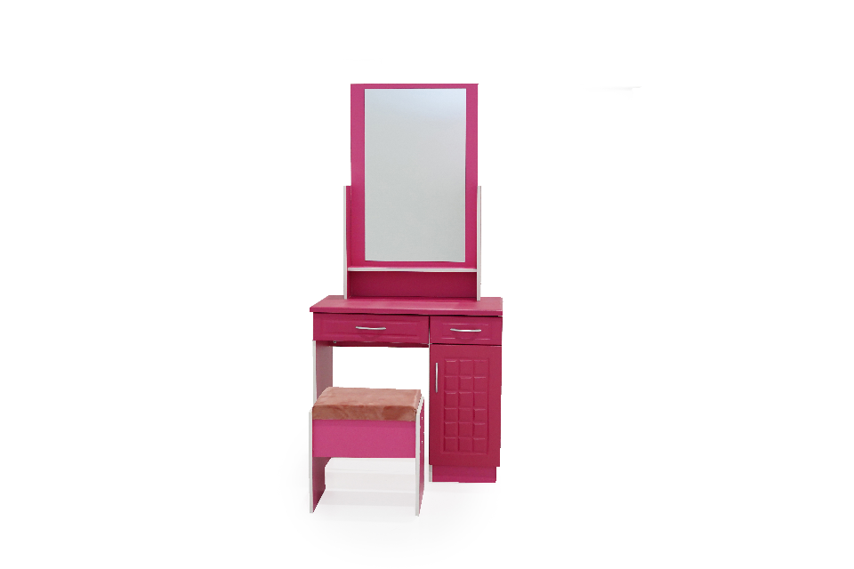 NERA PINK-makeup vanity set mirrored dressing table drawers with stool