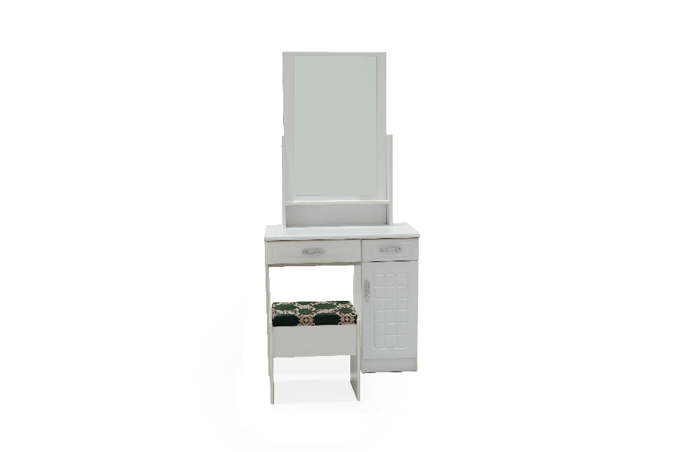 NERA WHITE- makeup vanity set mirrored dressing table drawers with stool