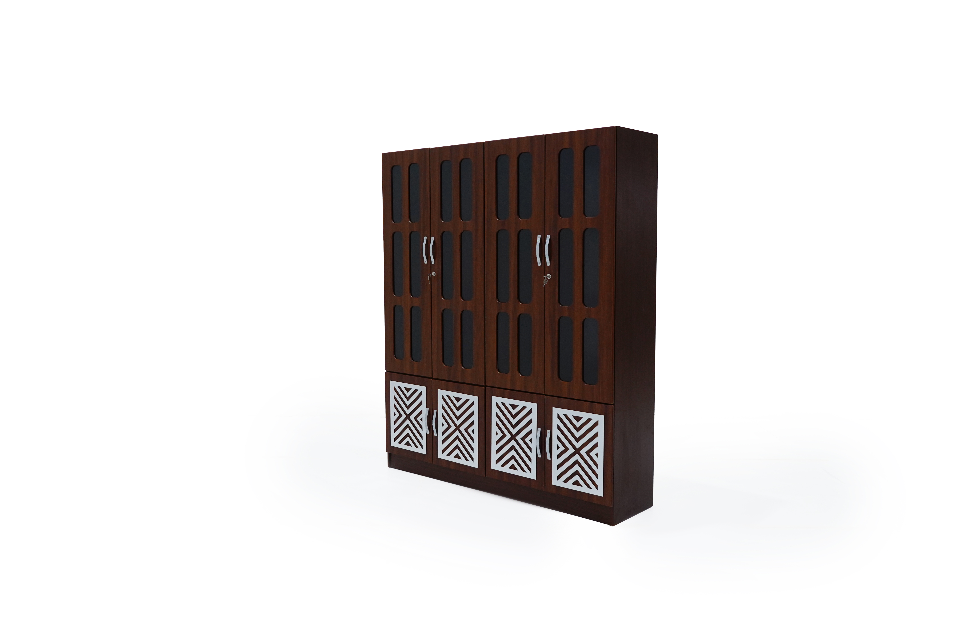 G KROSS-4 glass door wooden book cabinet with lockable doors