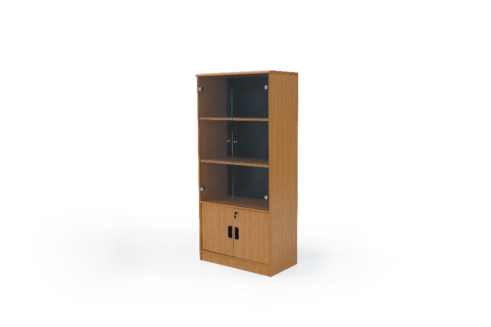 M KROSS-storage cabinet three open compartments with lockable doors