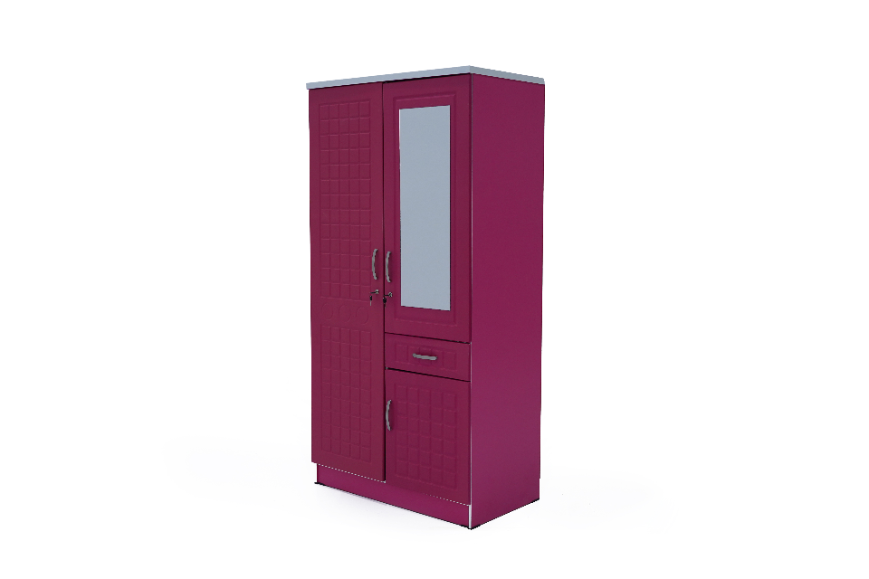 RAMISTA-2 door wardrobe with mirror and lockable doors