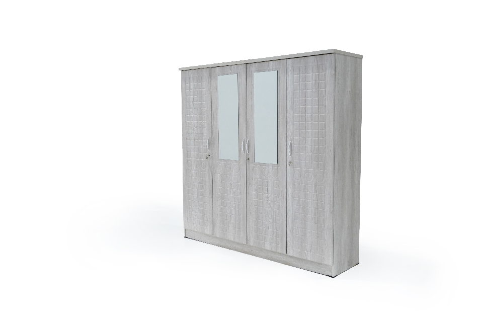 SAGUSTA-4 door wardrobe with two mirrors & lockable door