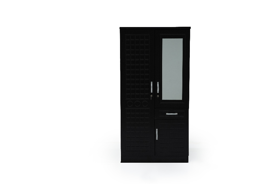 RAMISTA-2 door wardrobe with mirror & lockable doors