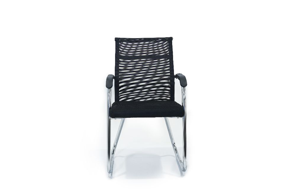 VISITOR CHAIR-mesh back fabric seat with no wheels