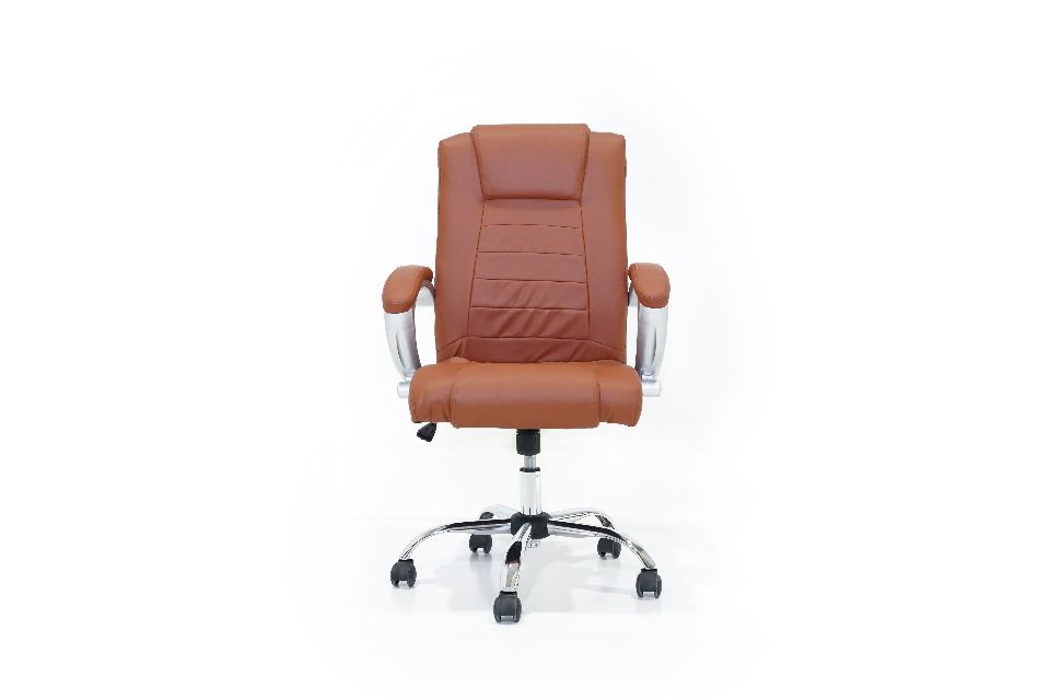 High Back-leather office desk chair with armrests and recliner function