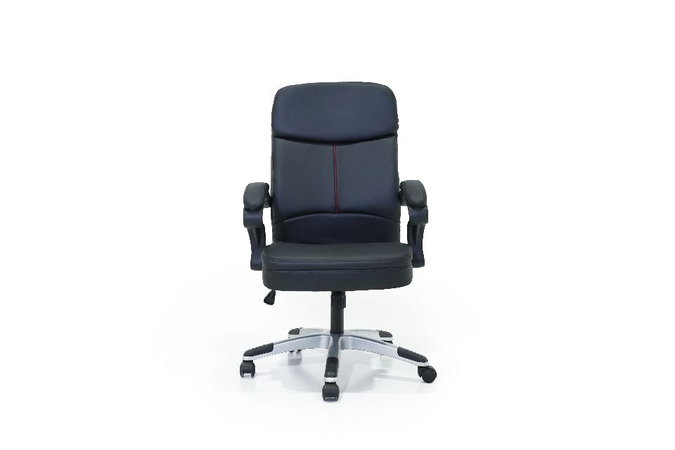 HIGH BACK-standard black office chair with metallic wheel frame