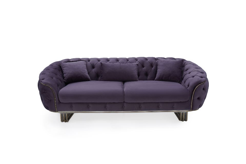 STAFFORA Sofa Set - Lupino Modern Purple Velvet