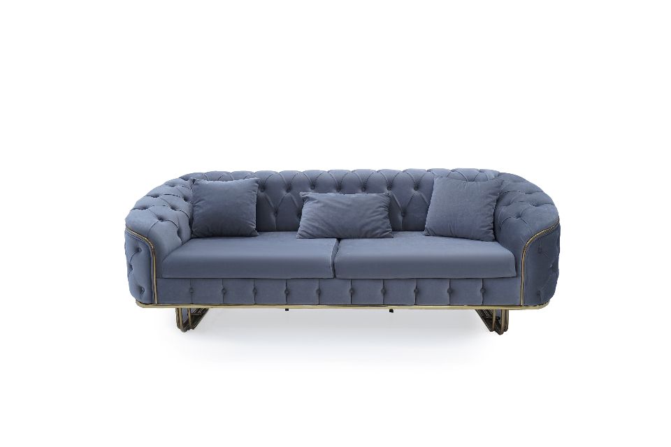 STAFFORA Sofa Set - Lupino Modern Blue Velvet