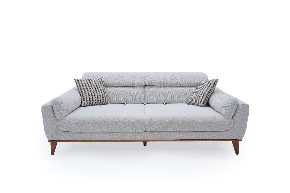 Light grey Tuxedo Sofa Set with Cushions