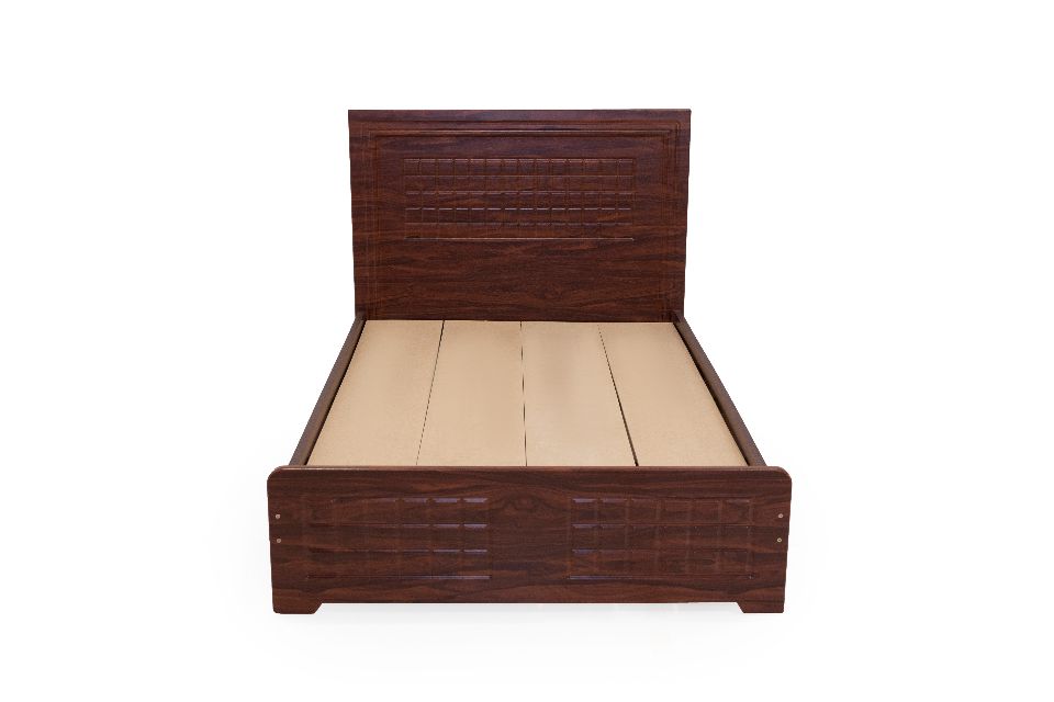 DARK BROWN-furny chexon solid wood single bed