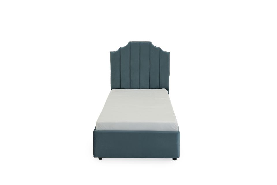 SINGLE BED-modern upholstered velvet single bed
