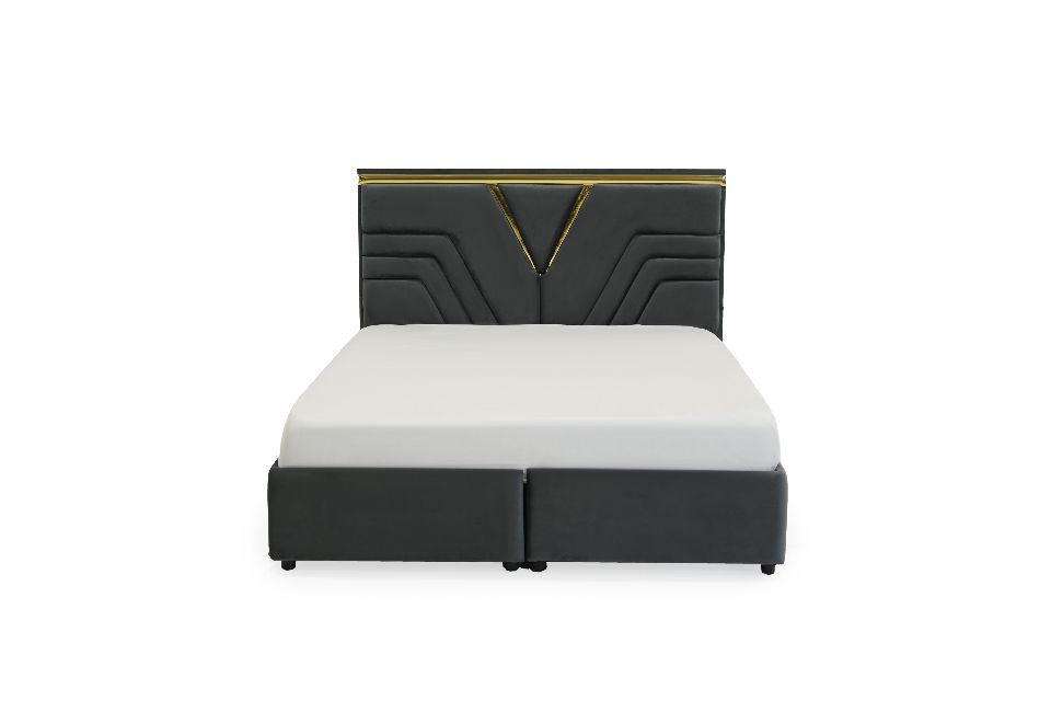 DOUBLE BED-luxury upholstered velvet double bed