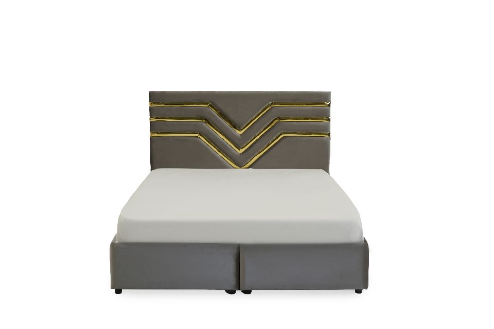 DOUBLE BED-luxury upholstered velvet double bed