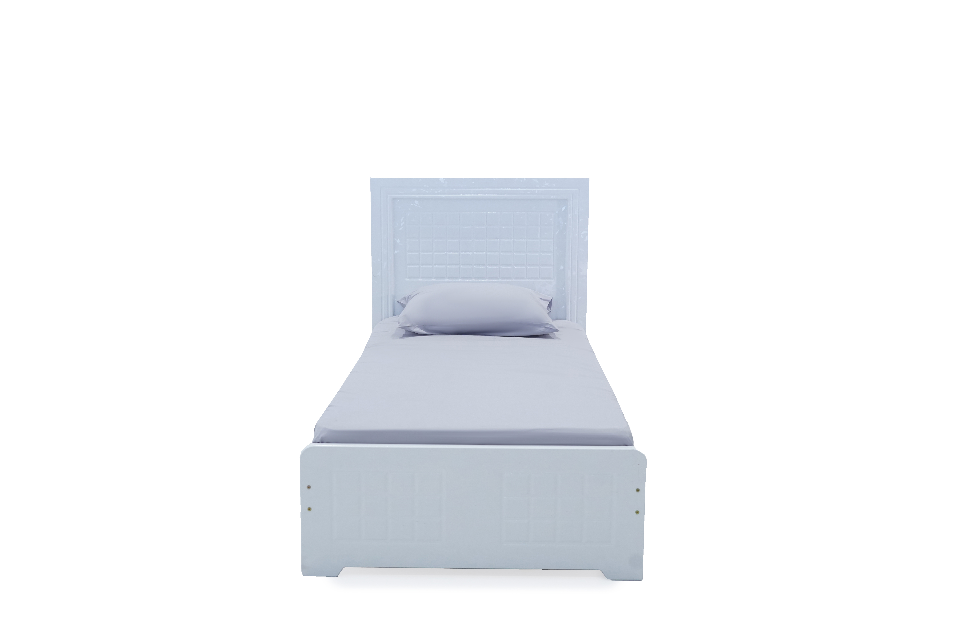 RUTH WHITE-single wooden bed frame high