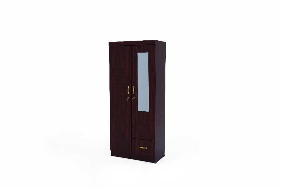 RAMISTA-2 door wardrobe with mirror & lockable doors