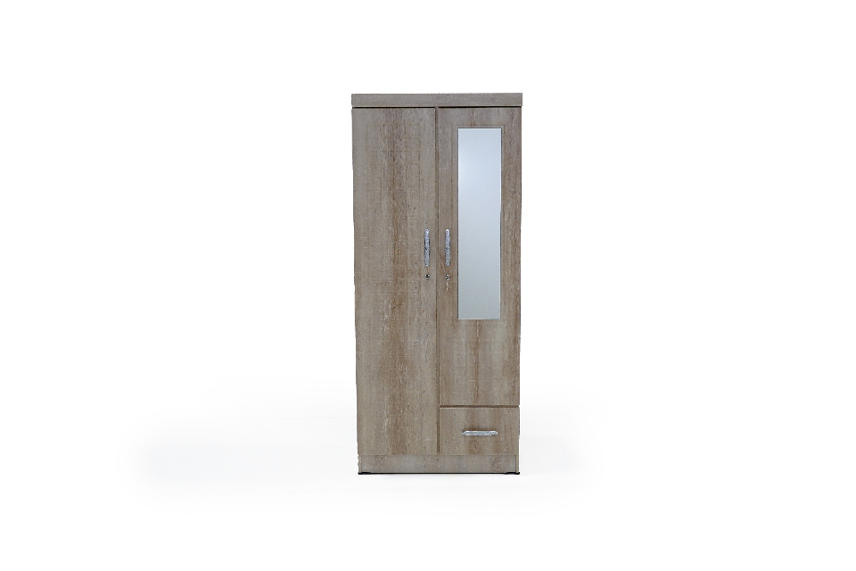 RAMISTA-2 door wardrobe with mirror & lockable doors