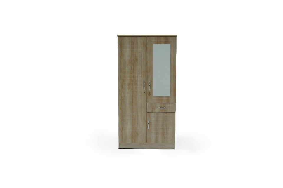 RAMISTA-2 door wardrobe with mirror & lockable doors